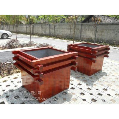 广州厂家直供 盐城户外实木花箱与防腐木花盆，为城市绿化增添自然之美